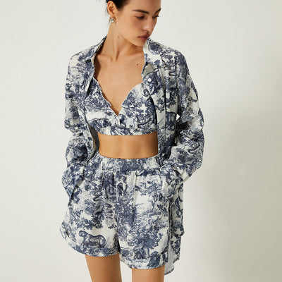 Beatrice | Zestaw trzech części w kwiatowy wzór