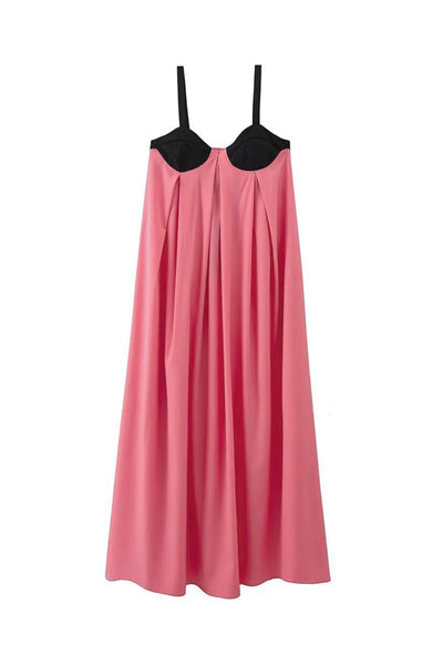 Ada | Halter Strap Długa Sukienka Maxi z Wplecionymi Wstawkami