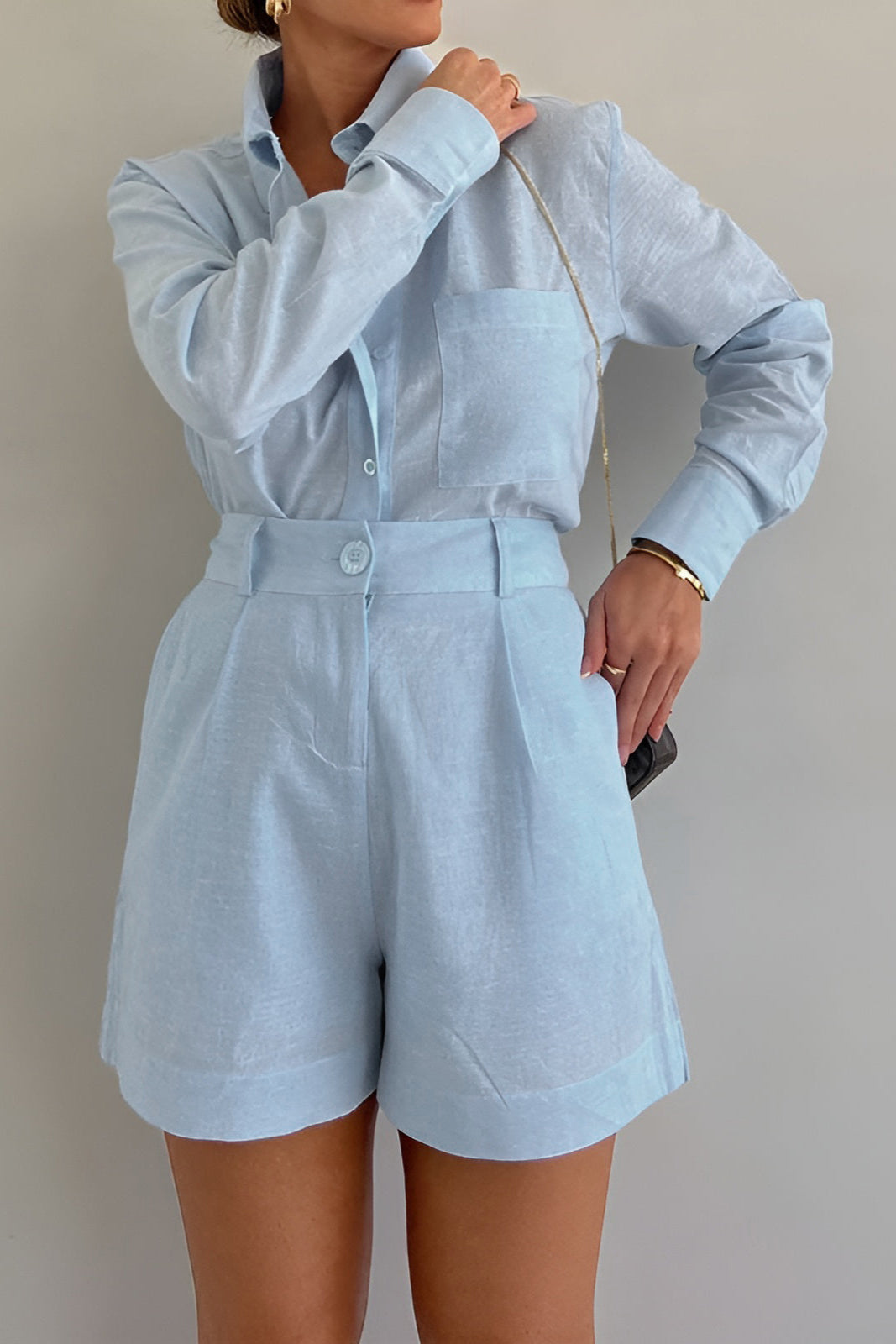 Avaris | Zestaw z długim rękawem i luźnymi szortami