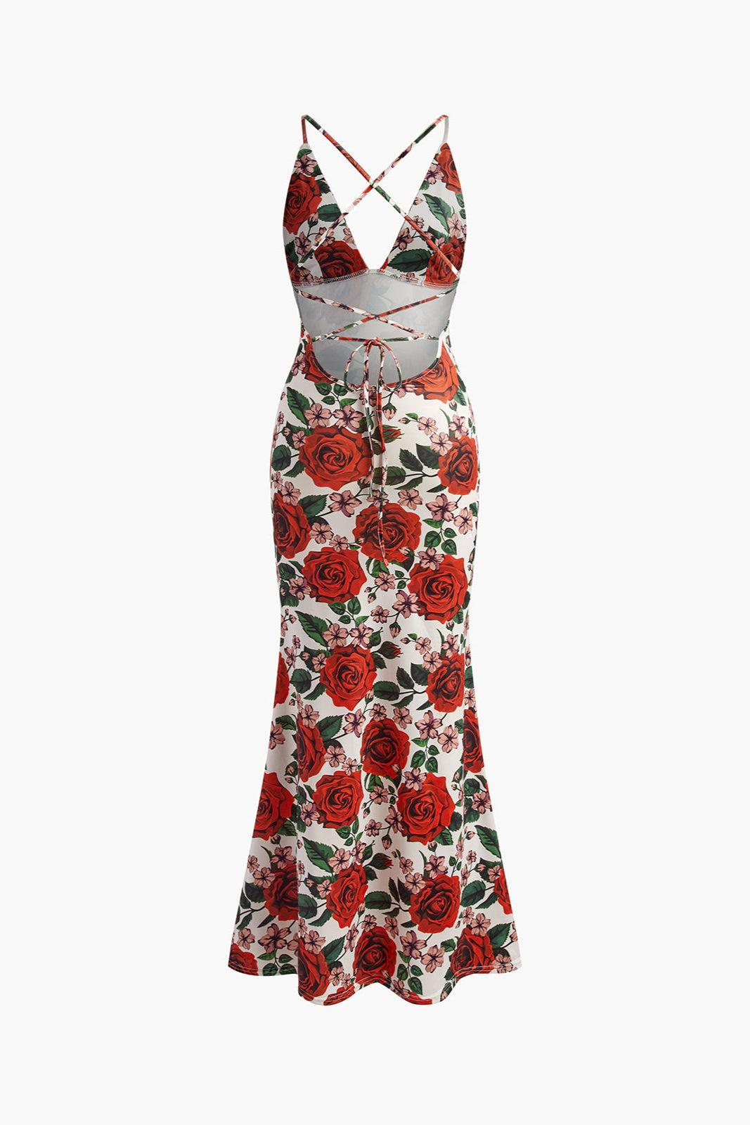 Anais | Sukienka Długa Kwiatowa Bez Pleców