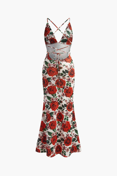 Anais | Sukienka Długa Kwiatowa Bez Pleców