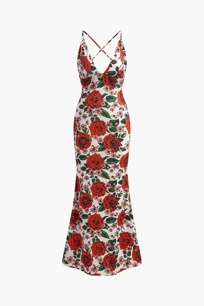 Anais | Sukienka Długa Kwiatowa Bez Pleców