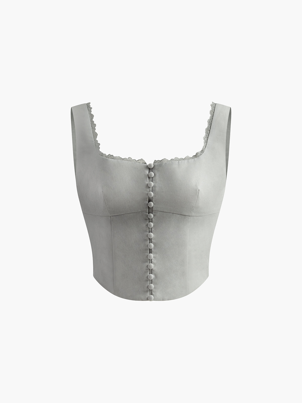 Ysolde | Top z koronkowym wykończeniem na guziki