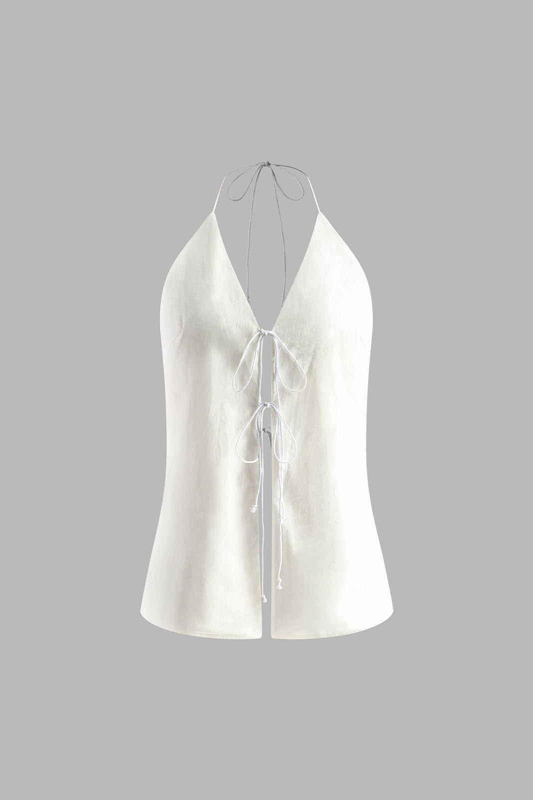 Amélien | Bawełnowy i lniany top na ramiączkach bez pleców z krótkimi spodniami