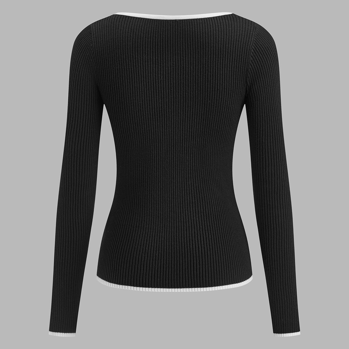 Felina | Seksowny top dzianinowy z kontrastowymi wykończeniami