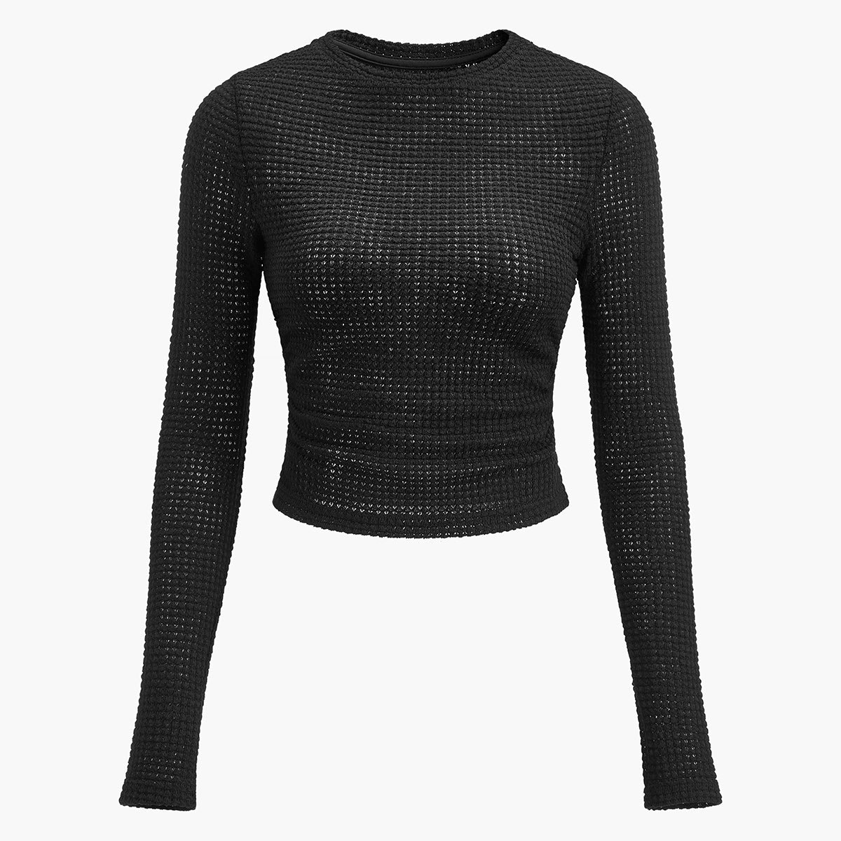 Taisia | Gładki Sweter Waffle Slim