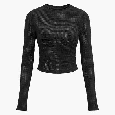 Taisia | Gładki Sweter Waffle Slim