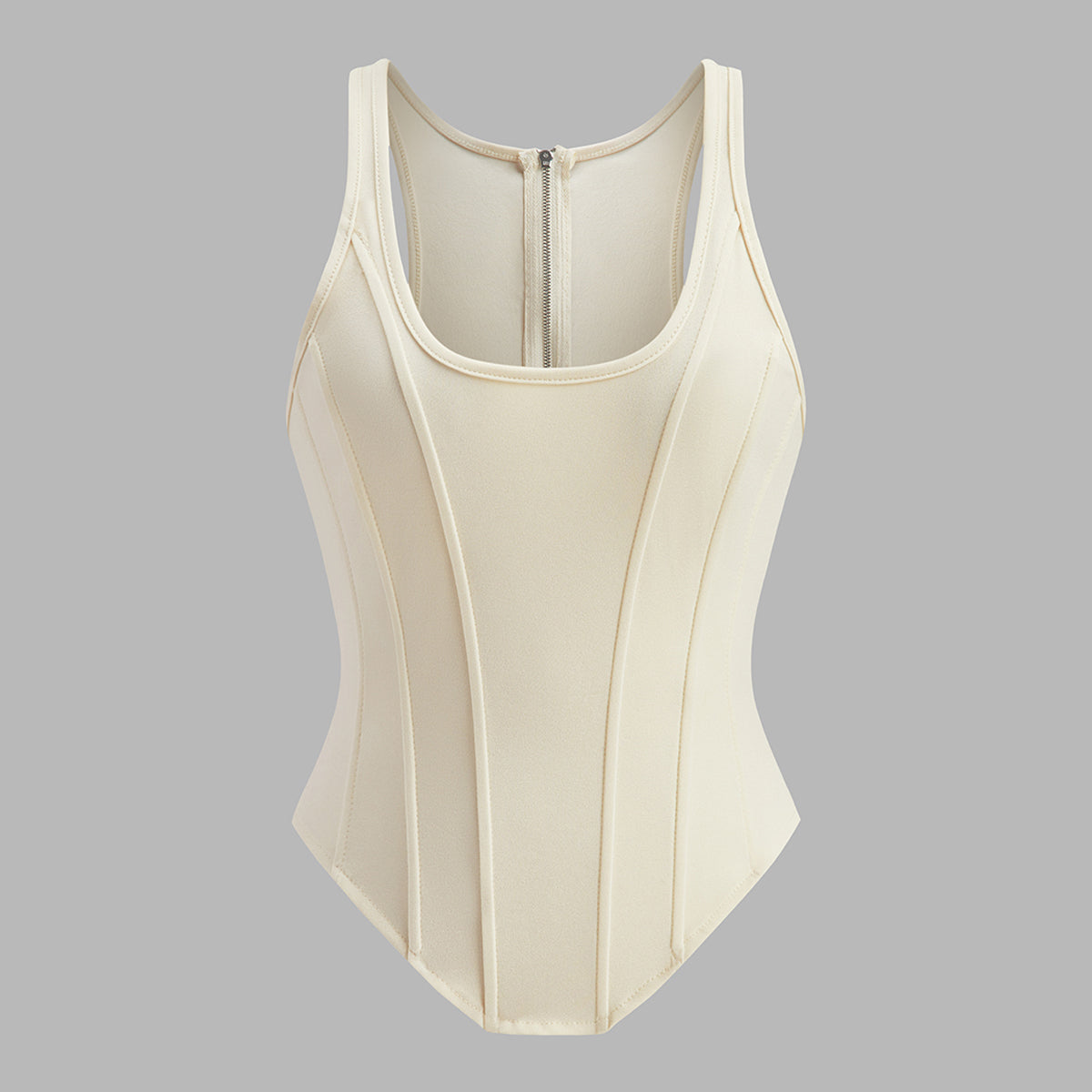 Ilona | Top bez rękawów z wiązaniem z tyłu i zamkiem