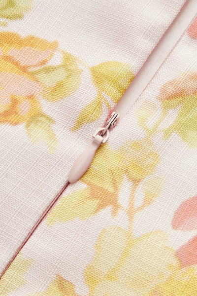 Athena | Sukienka Mini bez Rękawów z Kwiatowym Wzorem