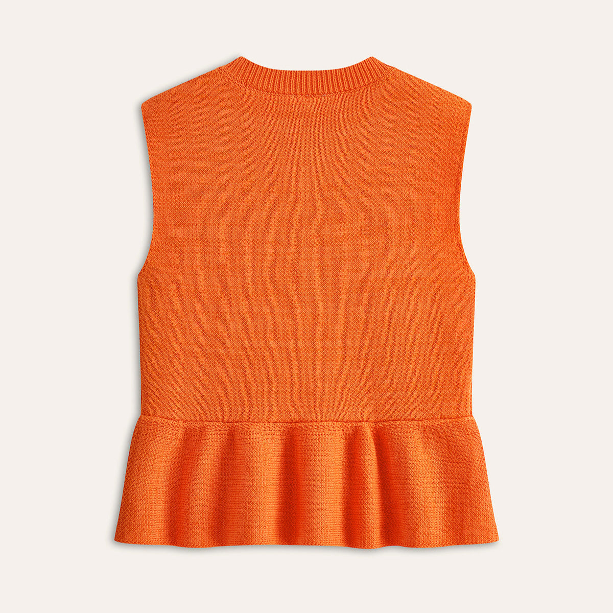 Ravella | Kamizelka swetrowa bez rękawów z falbaną