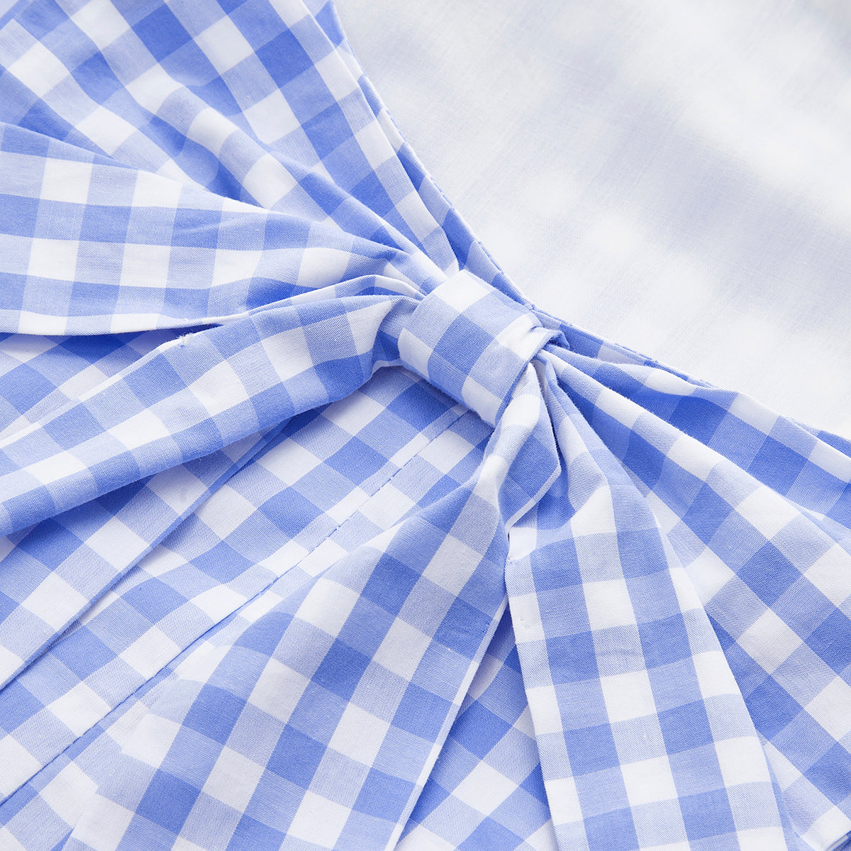 Fenice | Krótki top w kratkę z kokardą na plecach