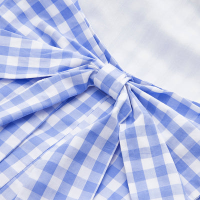 Fenice | Krótki top w kratkę z kokardą na plecach