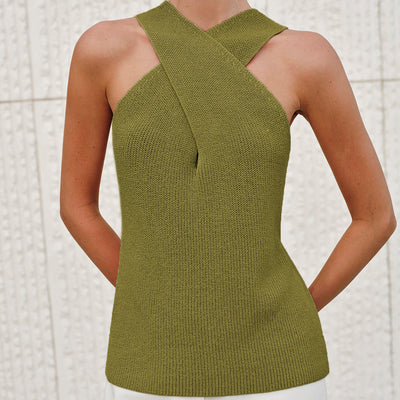 Camila | Top na ramiączkach z kołnierzem krzyżowym