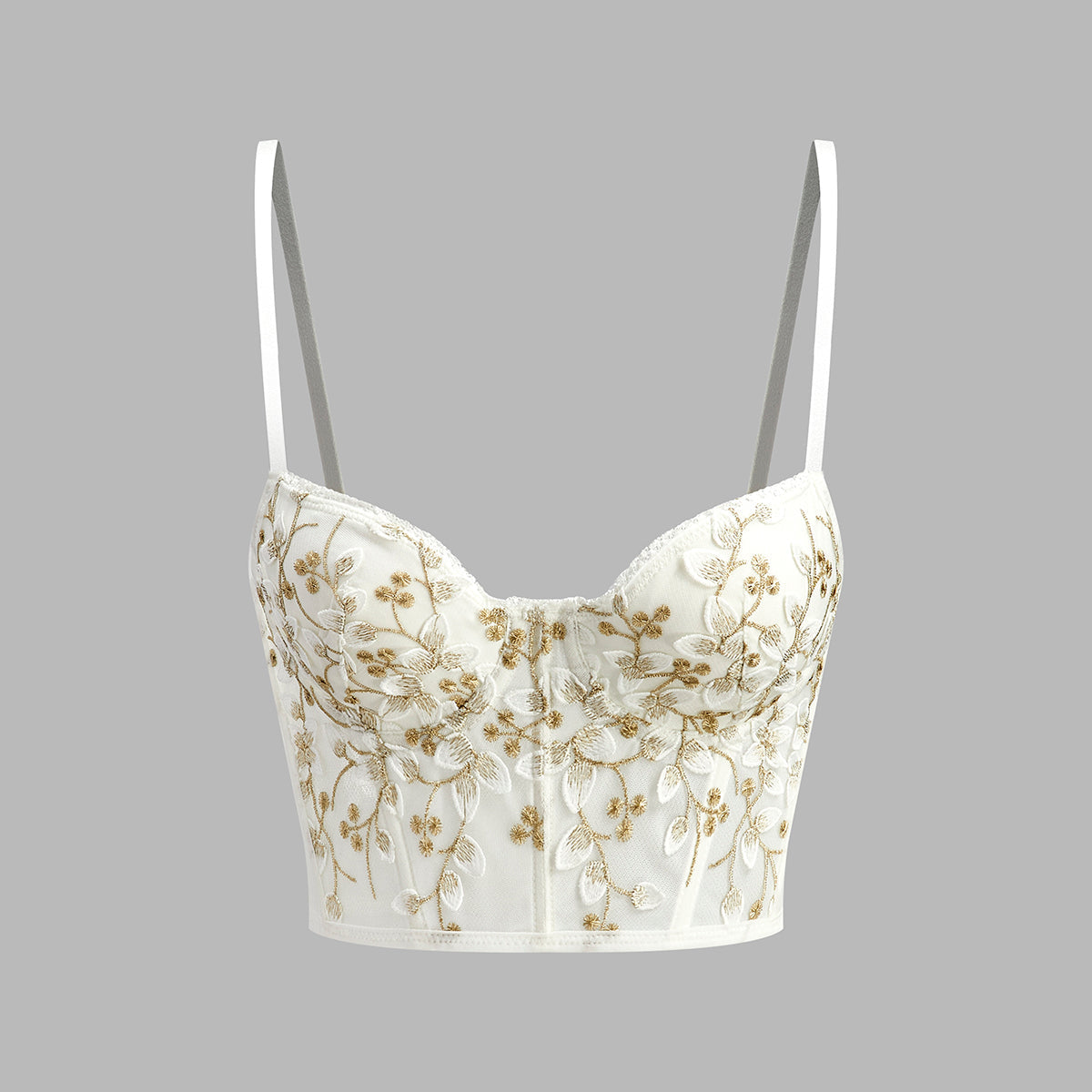 Cevana | Kwiatowy półprzezroczysty top koronkowy