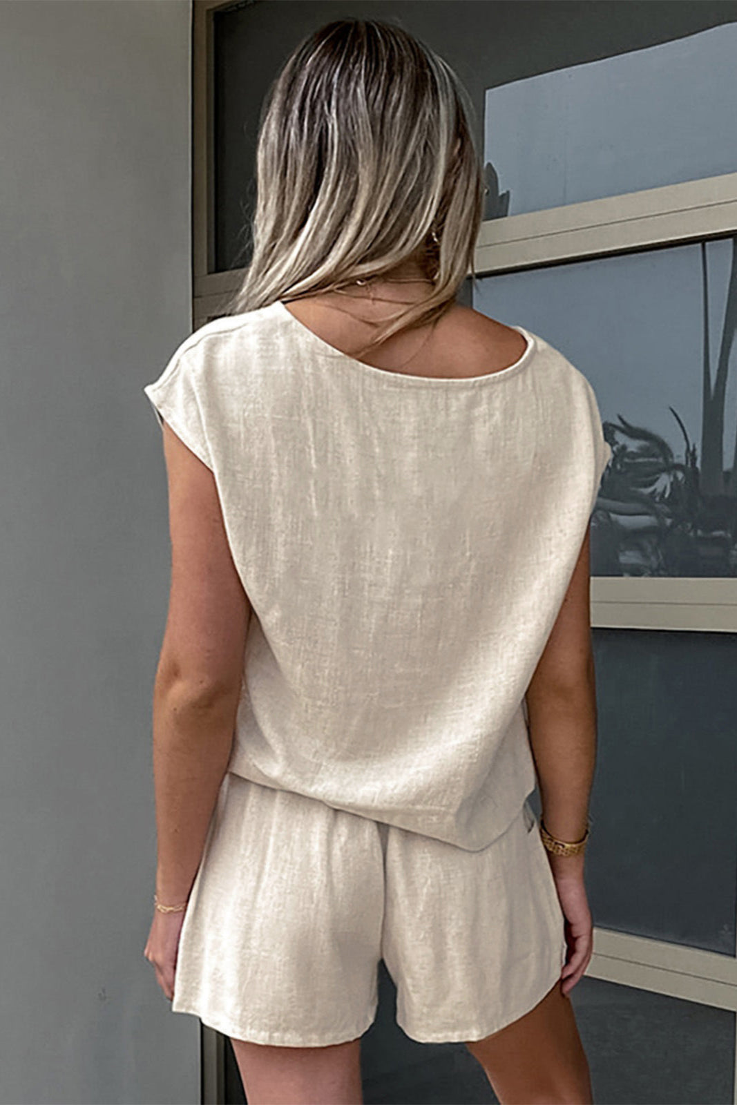 Taylra | Zestaw szortów z kieszeniami z bawełny i lnu