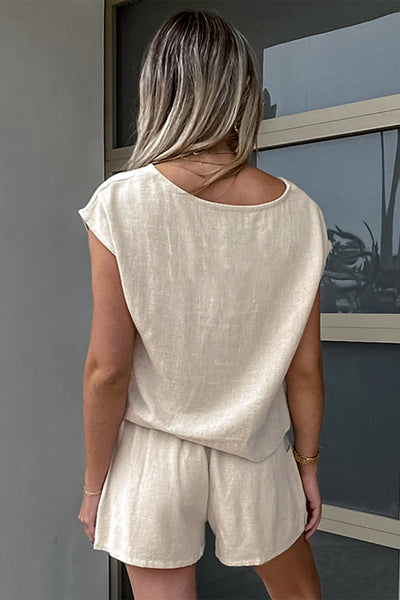 Taylra | Zestaw szortów z kieszeniami z bawełny i lnu