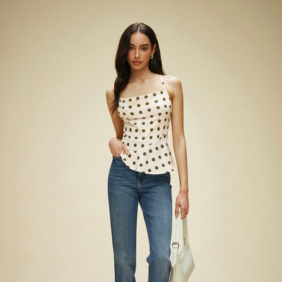 Jalyssa | Top w groszki z wiązaniem na plecach