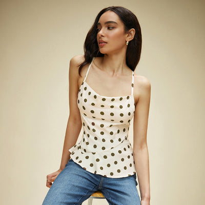 Jalyssa | Top w groszki z wiązaniem na plecach