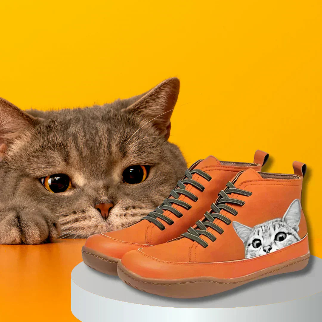 Fenna | Leather Ankle Shoes for Cat Lovers