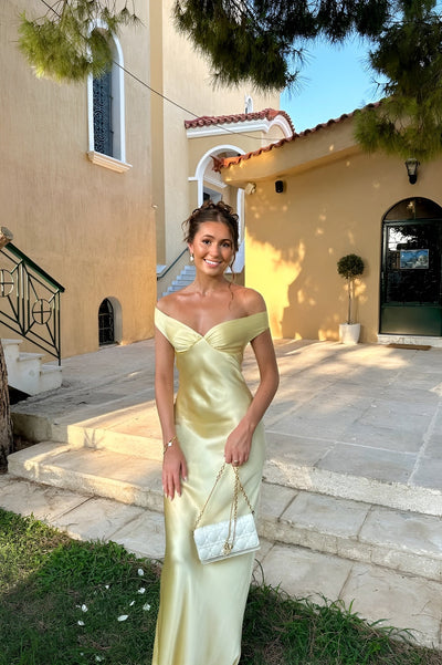 Thekla | Satynowa Maxi Sukienka Bez Pleców