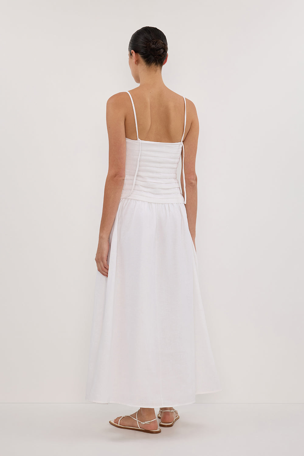 Soreline | Biała Midi Sukienka