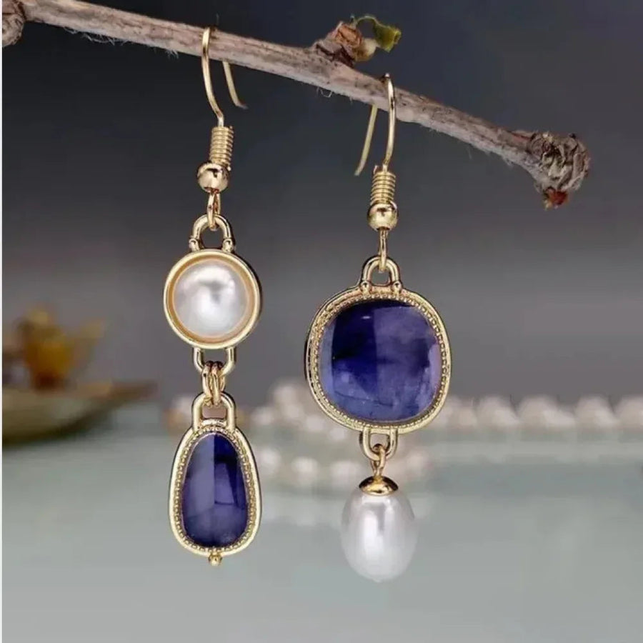 Retro Blue Stone Earrings