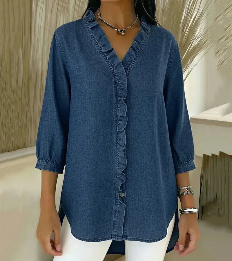 Abigail Elegant Denim Blouse