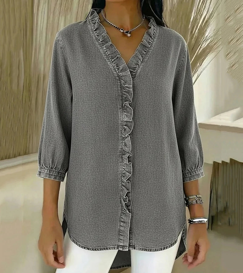 Abigail Elegant Denim Blouse