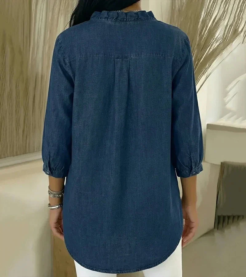 Abigail Elegant Denim Blouse