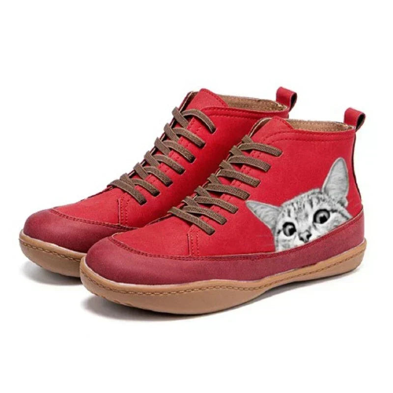 Fenna | Leather Ankle Shoes for Cat Lovers