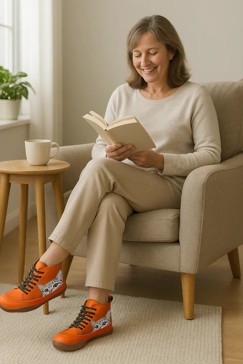 Fenna | Leather Ankle Shoes for Cat Lovers