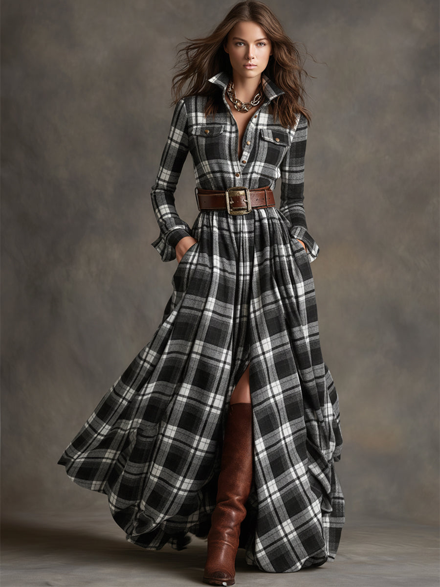 Giulietta | Maxi Check Shirt Dress