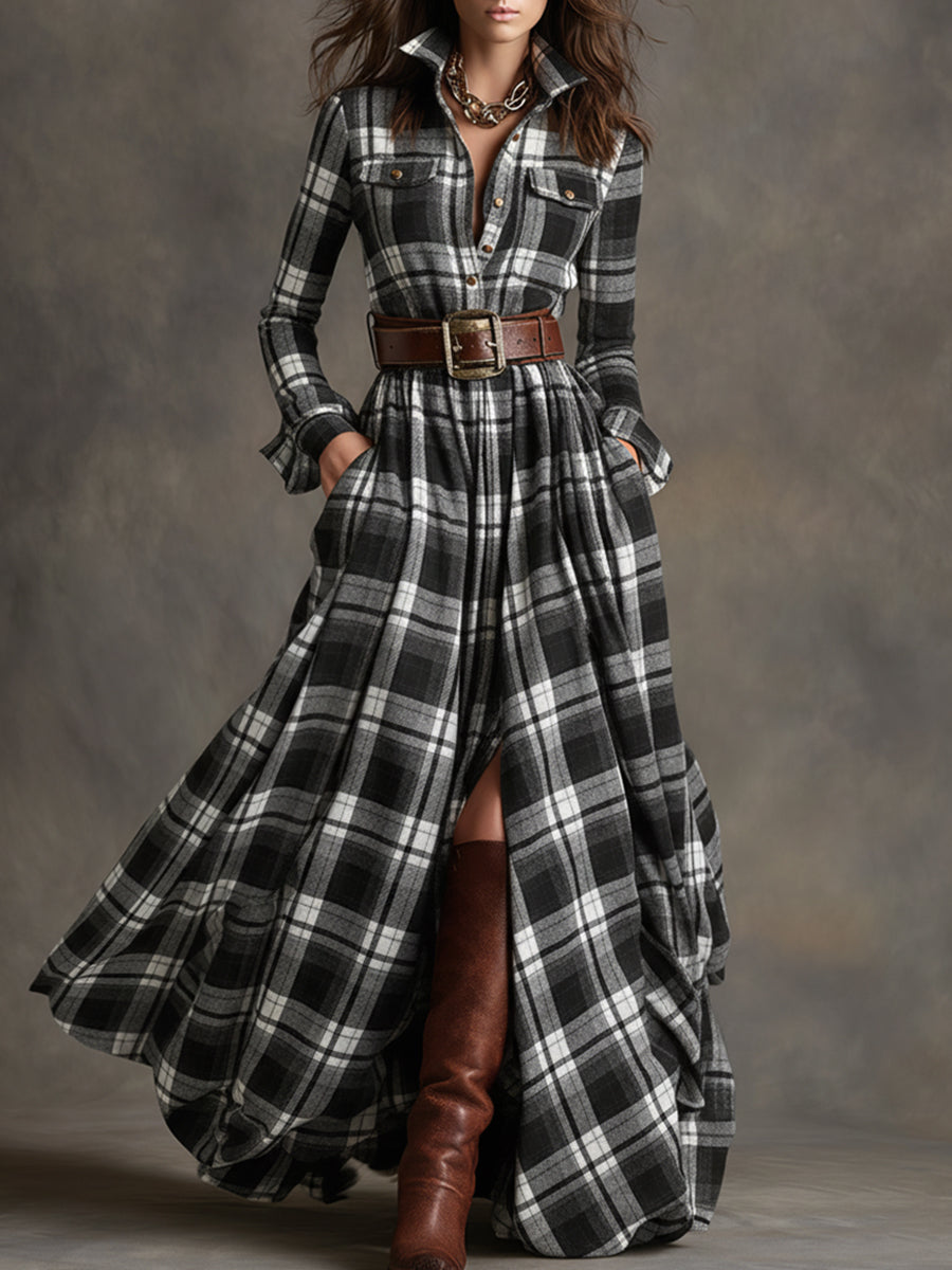 Giulietta | Maxi Check Shirt Dress