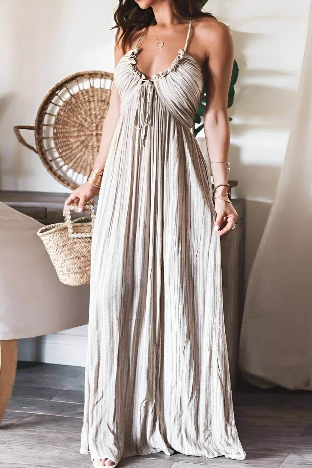 Zayla | Elegancka Maxi Sukienka Plisowana