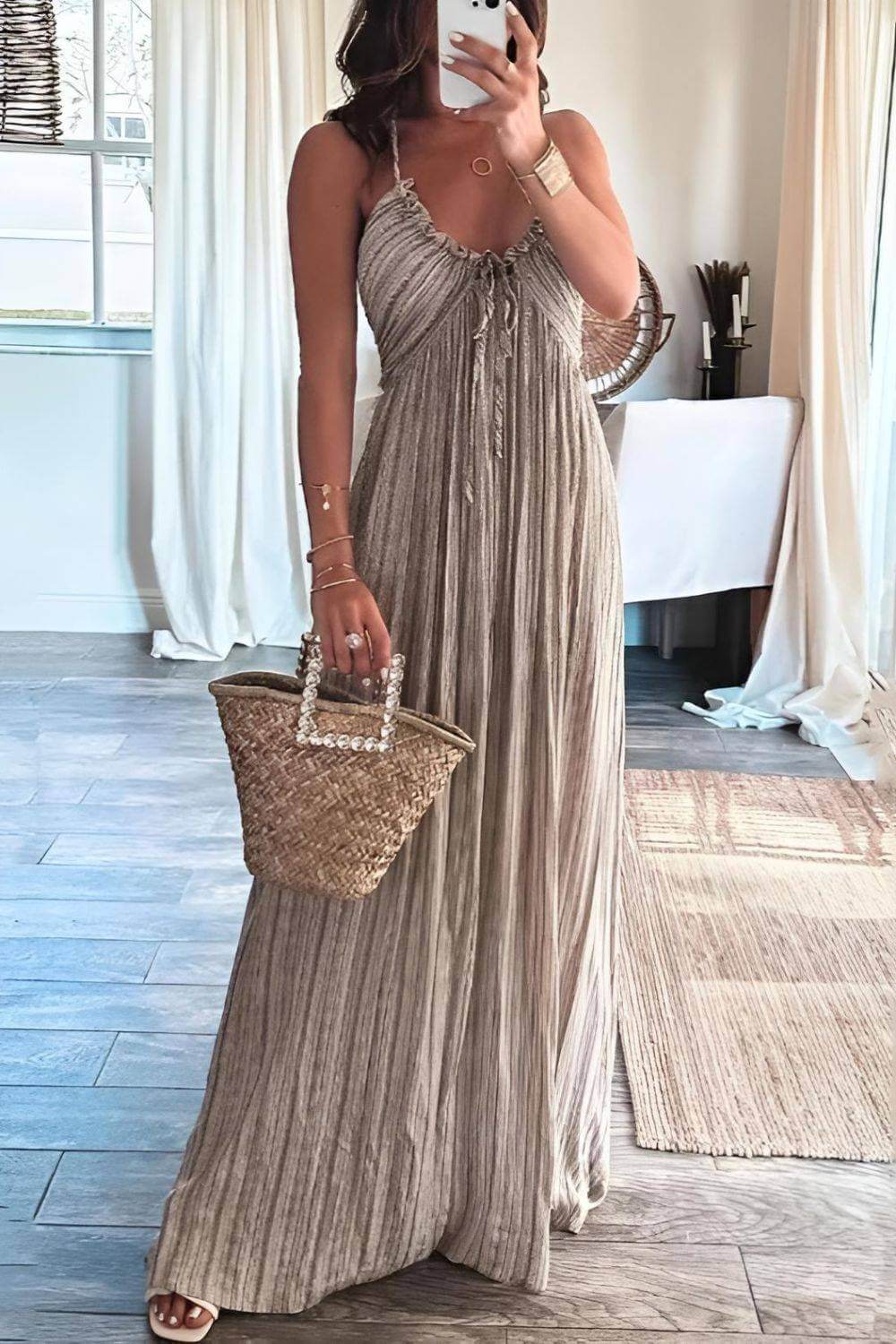 Zayla | Elegancka Maxi Sukienka Plisowana