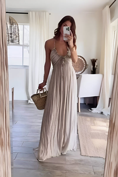 Zayla | Elegancka Maxi Sukienka Plisowana