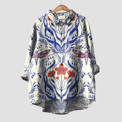 Palmira | Koszula Oversize z Psich Wzorem i Codziennym Komfortem dla Beztroskiego Wyglądu