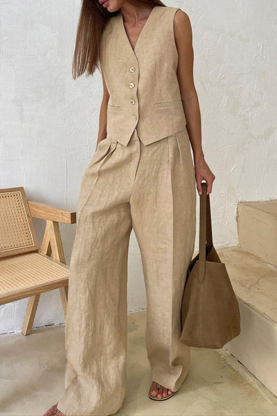 Salma | Zestaw spodni z bawełny i lnu