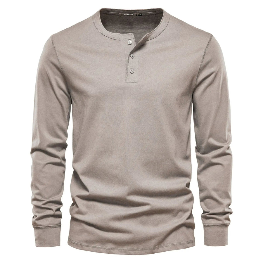 Long Sleeve Henley T-Shirt for Men – For Training & Everyday Wear