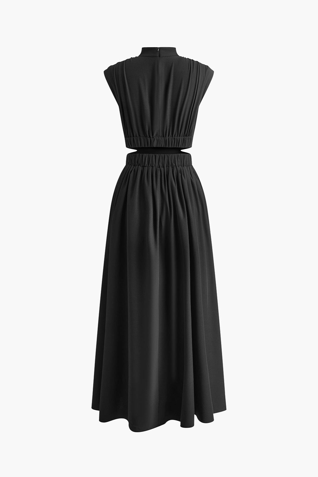 Matilde | Sukienka Maxi z Wycięciem i Stójką