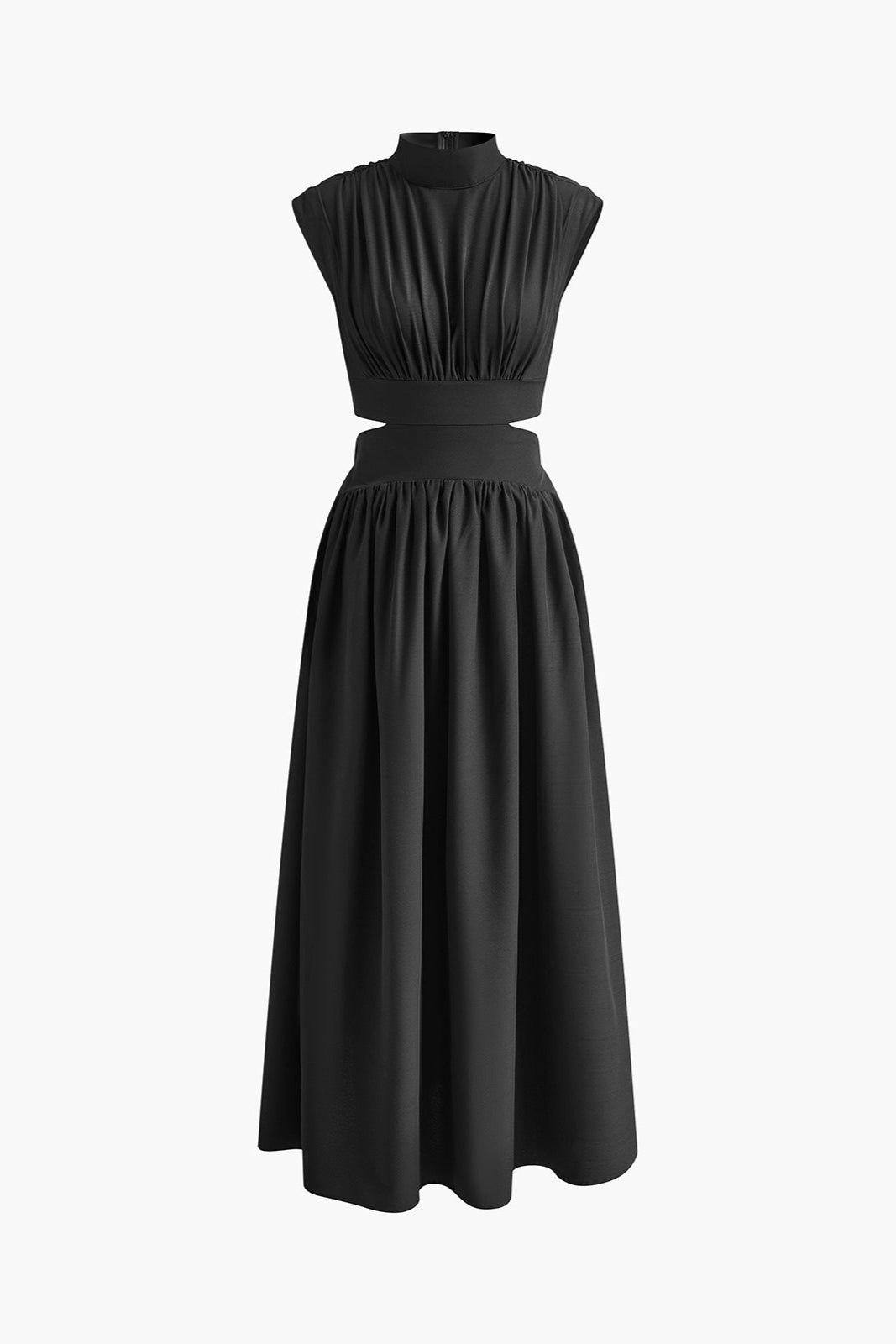 Matilde | Sukienka Maxi z Wycięciem i Stójką