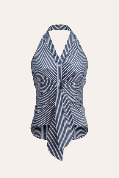 Danna | Paski Halter Tie Top