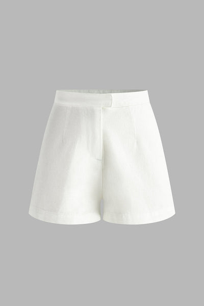 Noa | Denim Peplum Kamizelka z Szortami