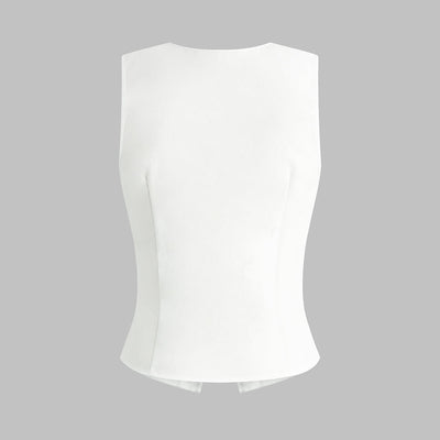 Nuria | Bawełniany top na ramiączkach z guzikami