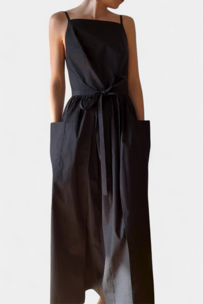 Alina | Dezi Długa Sukienka Bez Ramiączek z Regulowanymi Sznurkami Bocznie