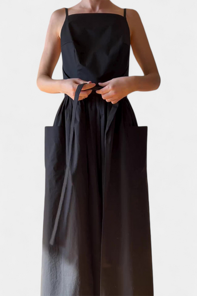 Alina | Dezi Długa Sukienka Bez Ramiączek z Regulowanymi Sznurkami Bocznie