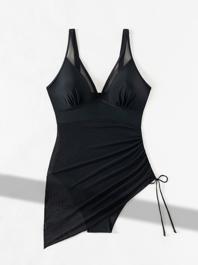 Luba | Wyszczuplający kostium kąpielowy z siateczką i sarongiem