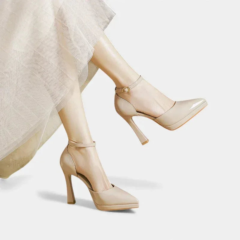Evette Leather Heels