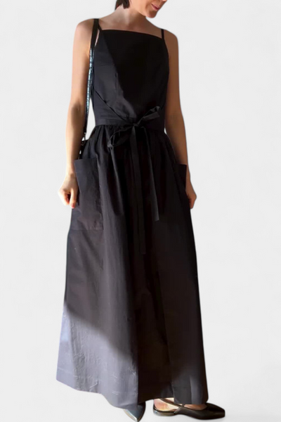 Alina | Dezi Długa Sukienka Bez Ramiączek z Regulowanymi Sznurkami Bocznie