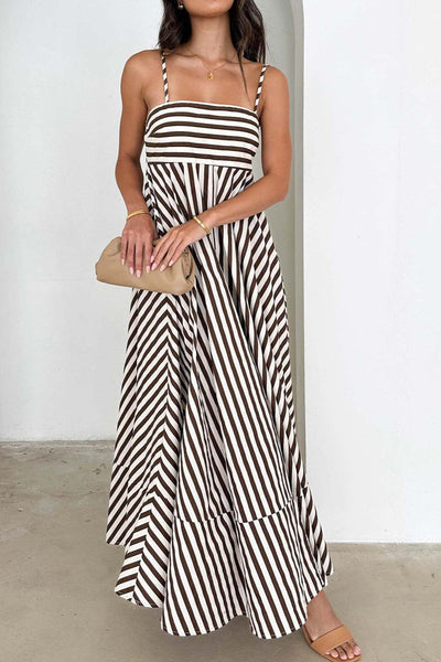 Leyla | Sukienka Maxi z Paskami i Plisami